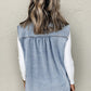 Beau Blue Denim Flap Pocket Curved Hem Shirt Vest