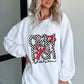 White Crawfish Season Checkered Letter Graphic Corded Sweatshirt