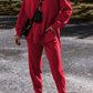 Racing Red Solid Color High Low Pullover and Skinny Pants Set