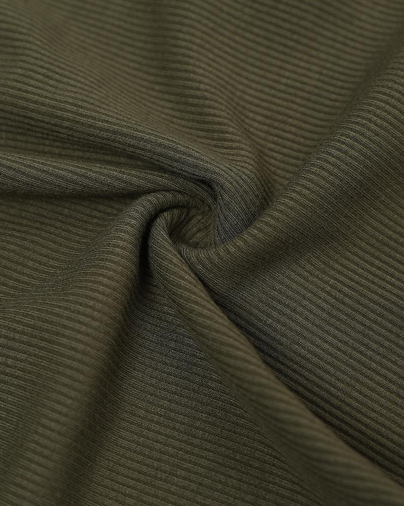 Round Neck Ribbed Tank Top With Bra Pads