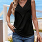 V Neck Sleeveless Ruched Tank Casual Slim Fit Top