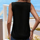 V Neck Sleeveless Ruched Tank Casual Slim Fit Top