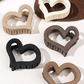 Black Cutout Heart Shape Frosted Small Hair Clip