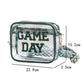 Blackish Green GAME DAY Chenille Embroidered Clear PVC Shoulder Bag