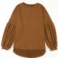 Faux Knit Jacquard Puffy Long Sleeve Top