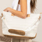 White Quilted Patchwork Large Tote Bag and Clutch 2pcs Set
