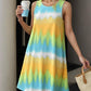 Tie Dye Print Sleeveless Casual Dress