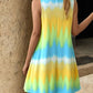 Tie Dye Print Sleeveless Casual Dress