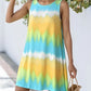 Tie Dye Print Sleeveless Casual Dress