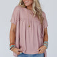 Light Pink Ruffled Trim Loose Babydoll Tee