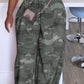 Camouflage Print Wide Leg Suspender Jumpsuit