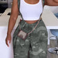 Camouflage Print Wide Leg Suspender Jumpsuit