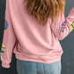 Pink Sequined Bunny Egg Easter Day Pullover Sweatshirt