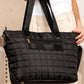 Black Quilted Patchwork Large Tote Bag and Clutch 2pcs Set
