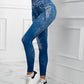 Denim Look Print High Waist Sports Leggings