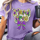 Wisteria mardi gras Bow Printed Crewneck Holiday T Shirt