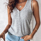 V Neck Sleeveless Ribbed Tank Top
