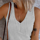 V Neck Sleeveless Ribbed Tank Top