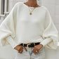Lantern Batwing Sleeve Oversized Ribbed Knit Sweater