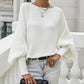 Lantern Batwing Sleeve Oversized Ribbed Knit Sweater