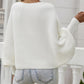Lantern Batwing Sleeve Oversized Ribbed Knit Sweater
