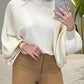 Lantern Batwing Sleeve Oversized Ribbed Knit Sweater