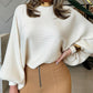 Lantern Batwing Sleeve Oversized Ribbed Knit Sweater