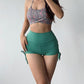 Ruched Drawstring High Waist Active Shorts