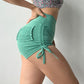 Ruched Drawstring High Waist Active Shorts