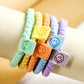 Pink 5Pcs Smile Face Tab Braided Hair Tie Set