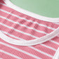 Pink Stripe Contrast Round Neck Sleeveless Slim Top