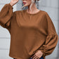 Faux Knit Jacquard Puffy Long Sleeve Top