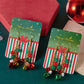 Racing Red Christmas Style Bells Dangle Hook Earrings