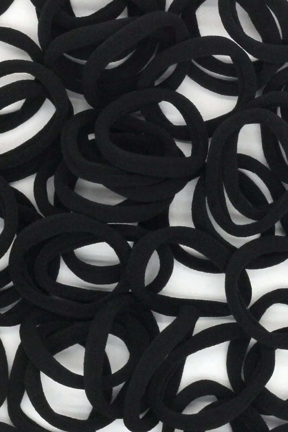 Black 50pcs/box Solid Simple High Elastic Hair Ties