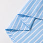 Sky Blue Stripe Contrast Patch Pocket Cuffed Sleeve Casual Shirt
