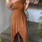 Muti Functional Asymmetrical Neck Sleeveless Maxi Dress Elegant Dress