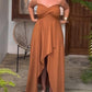 Muti Functional Asymmetrical Neck Sleeveless Maxi Dress Elegant Dress