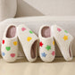 White Star Shape Non-Slip Plush Home Slippers