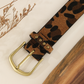 Chestnut Leopard Print Rivet PU Leather Belt