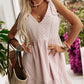 Delicacy Embroidered Eyelets Ruffled Hem Sleeveless Mini Dress