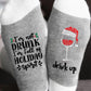 1Pair Christmas Wine Glass Letter Print Socks