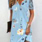 Floral Print Lace Patch Casual Dress