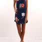 Summer Tropical Print Curved Hem Casual Dress