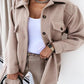 Long Sleeve Buttoned Pocket Design Shacket With Belt
