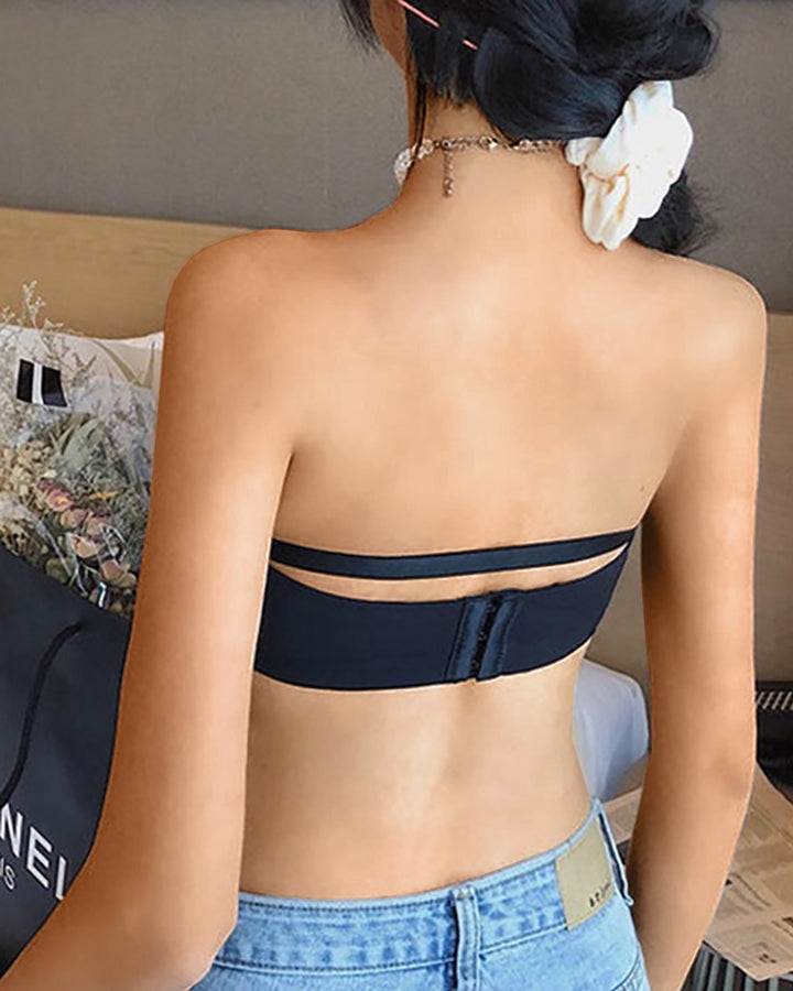 Push Up Open Back Adjustable Bralette With Front Clasp