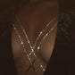 1PCS Criss Cross Rhinestone Decor Body Chain