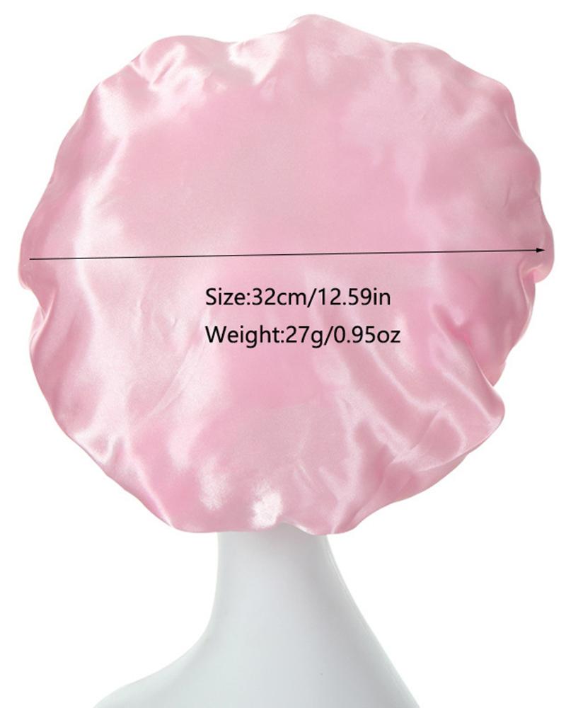 1pc Night Sleep Cap Wide Band Satin Bonnet For Curly Hair Care