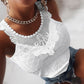 Eyelet Embroidery Lace Patch Tank Top