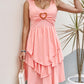 Heart Ring Decor Sleeveless Layered Dress