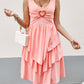 Heart Ring Decor Sleeveless Layered Dress